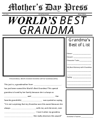 Document preview: World's Best Grandma Newspaper Template