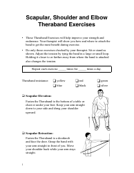 Document preview: Scapular Shoulder and Elbow Theraband Exercise Chart (English/Spanish)