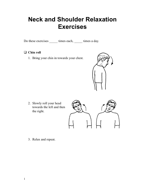 Neck and Shoulder Relaxation Exercise Sheet