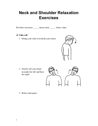Neck and Shoulder Relaxation Exercise Sheet (English/Spanish)