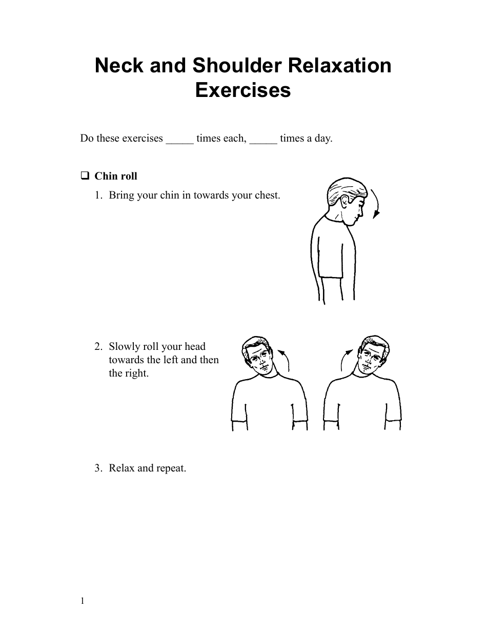 Neck and Shoulder Relaxation Exercise Sheet