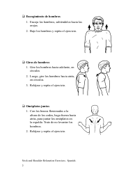 Neck and Shoulder Relaxation Exercise Sheet (English/Spanish), Page 4
