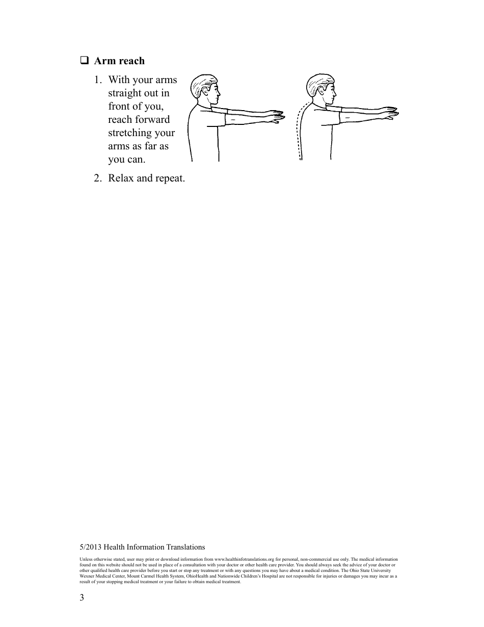 Neck and Shoulder Relaxation Exercise Sheet (English / Spanish), Page 5