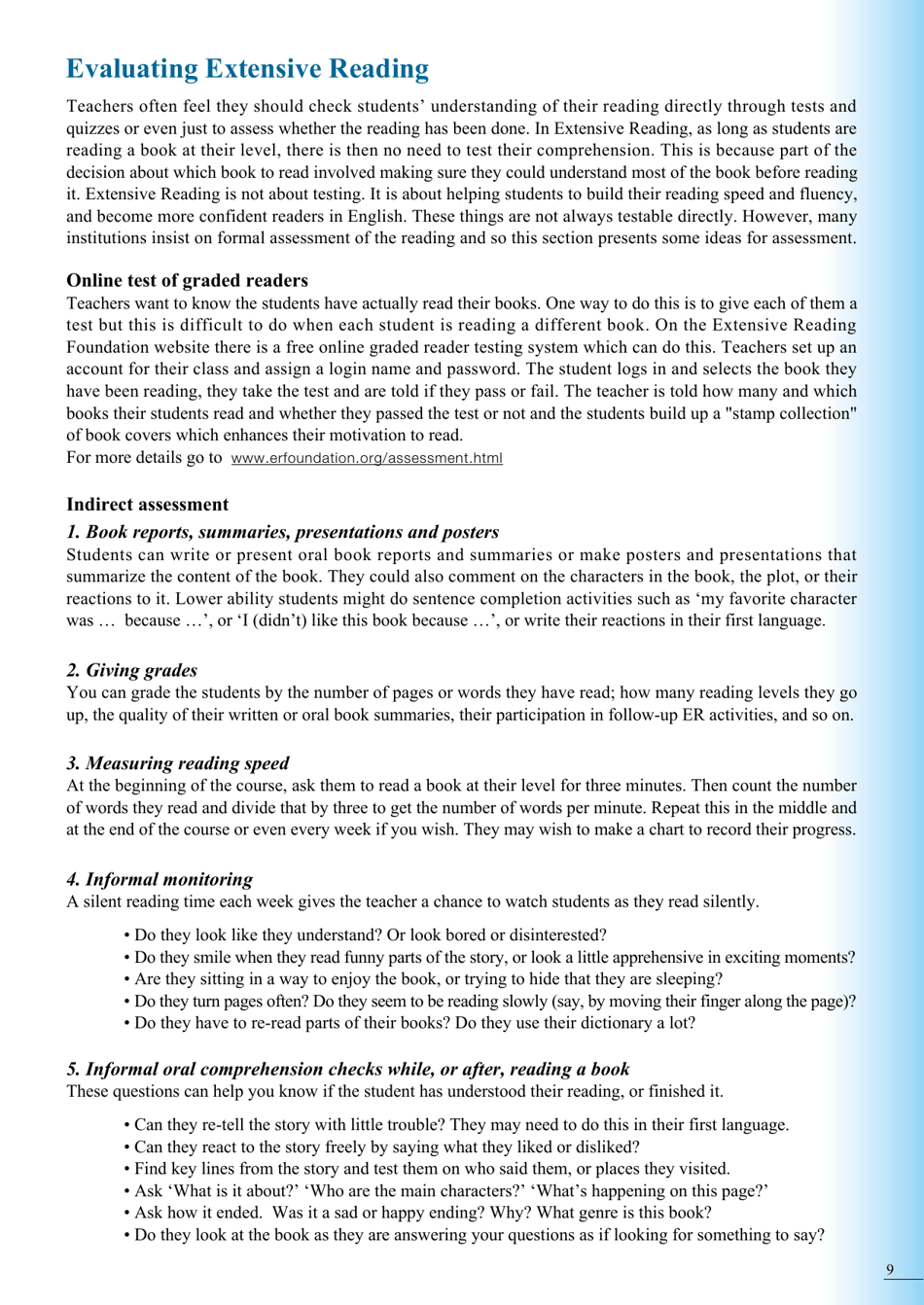 Guide to Extensive Reading, Page 10