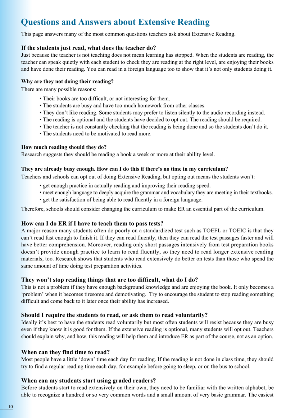 Guide to Extensive Reading, Page 11