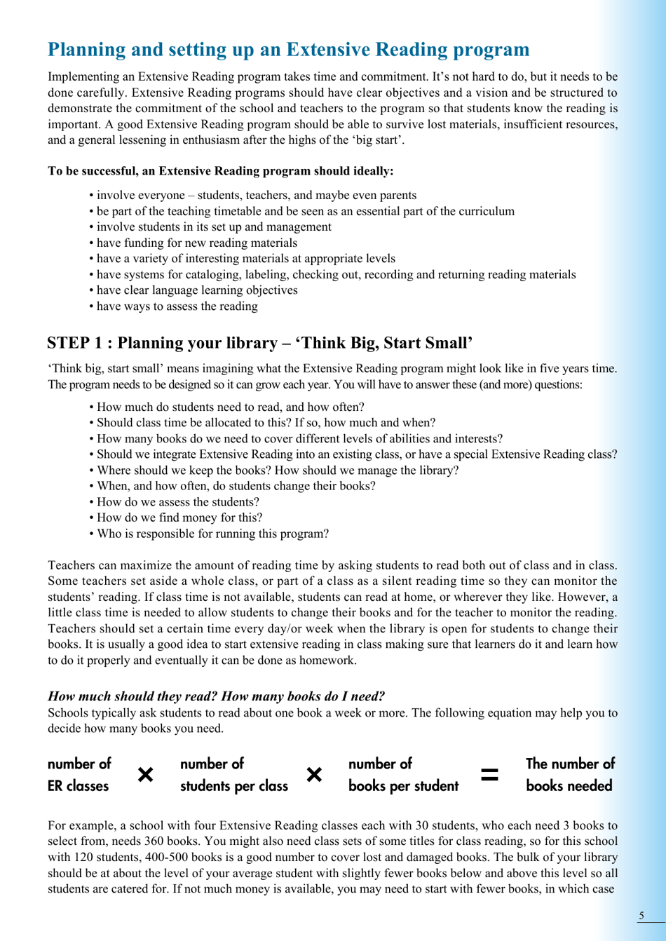 Guide to Extensive Reading, Page 6