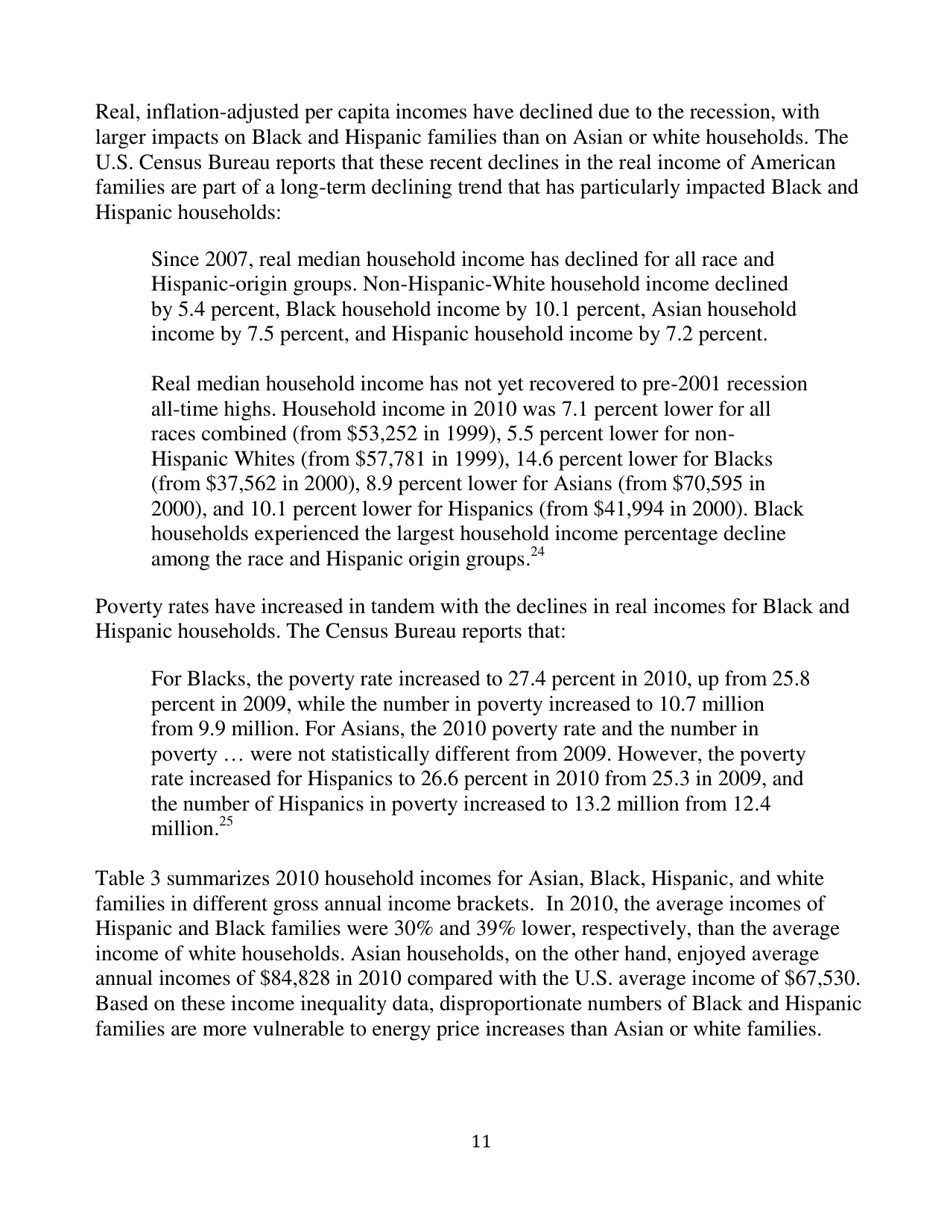 Energy Cost Impacts on American Families, 2001-2012 - American Coalition for Clean Coal Electricity, Page 11