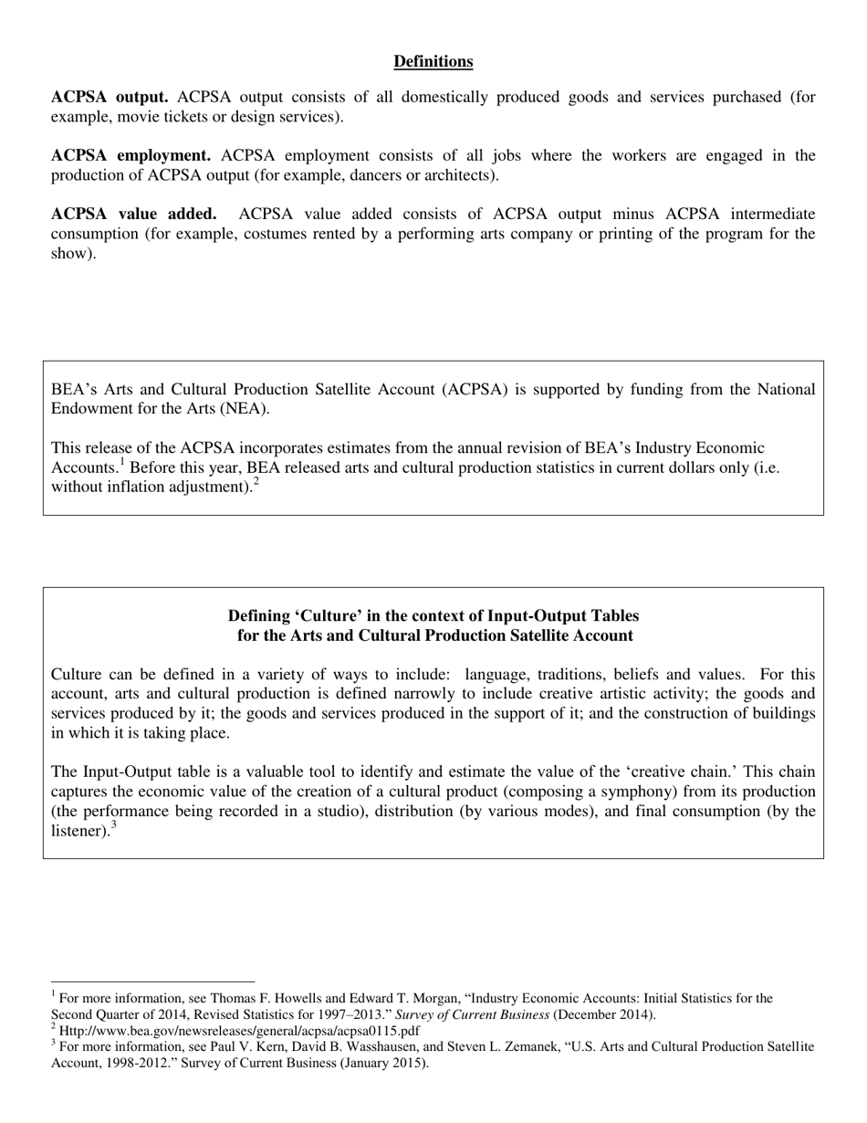 Form BEA16-07 Arts and Culture Grows at Faster Pace in 2013 Bea Releases for the First Time Inflation-Adjusted Statistics, Page 5
