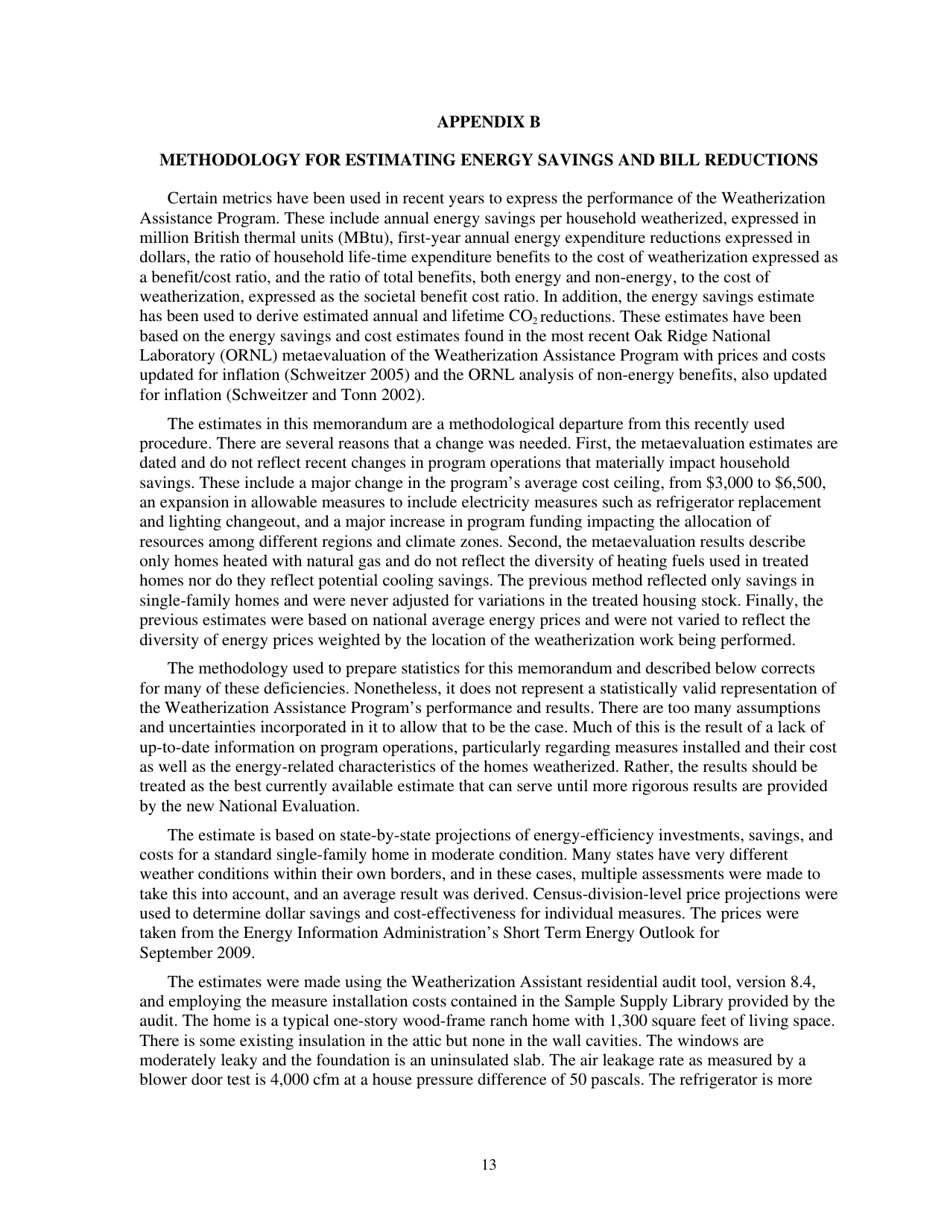 Form ORNL / TM-2010 / 66 Weatherization Assistance Program Technical Memorandum Background Data and Statistics - Oak Ridge, Page 21
