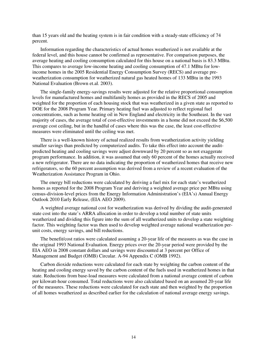Form ORNL / TM-2010 / 66 Weatherization Assistance Program Technical Memorandum Background Data and Statistics - Oak Ridge, Page 22