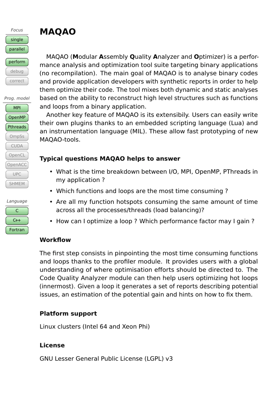 Tools Guide - Virtual Institute - High Productivity Supercomputing, Page 20