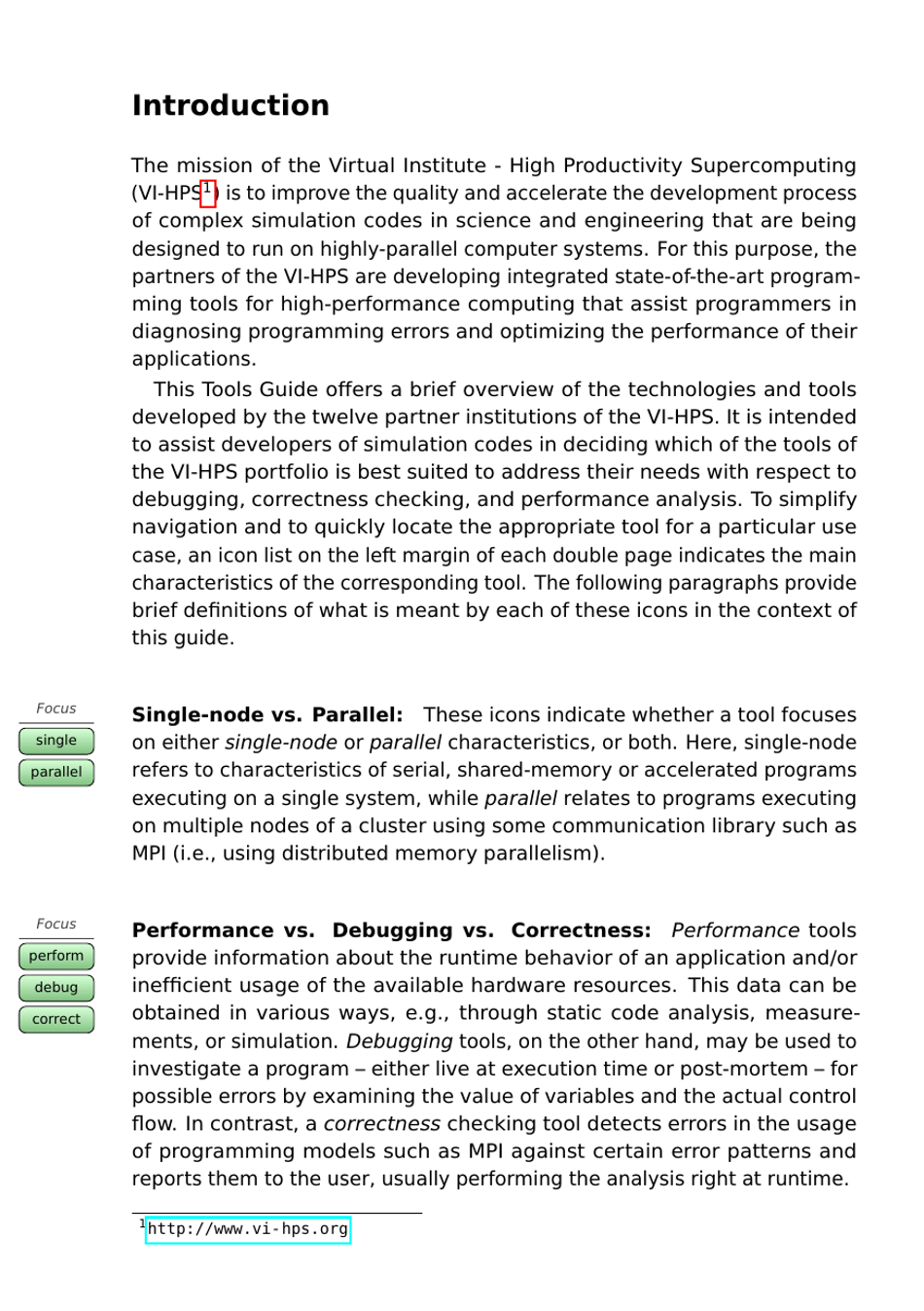 Tools Guide - Virtual Institute - High Productivity Supercomputing, Page 2