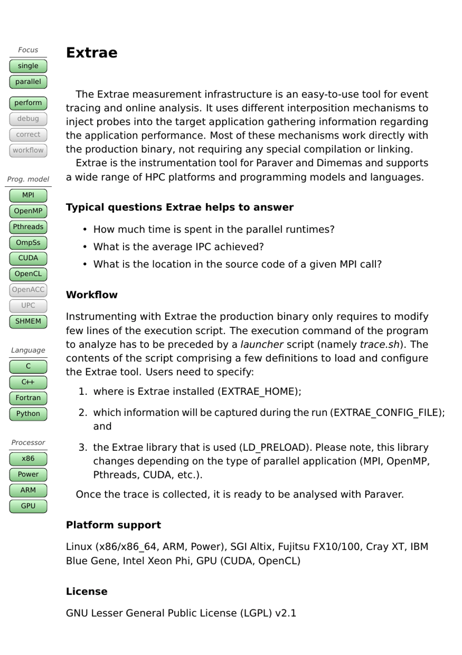 Tools Guide - Virtual Institute - High Productivity Supercomputing, Page 20