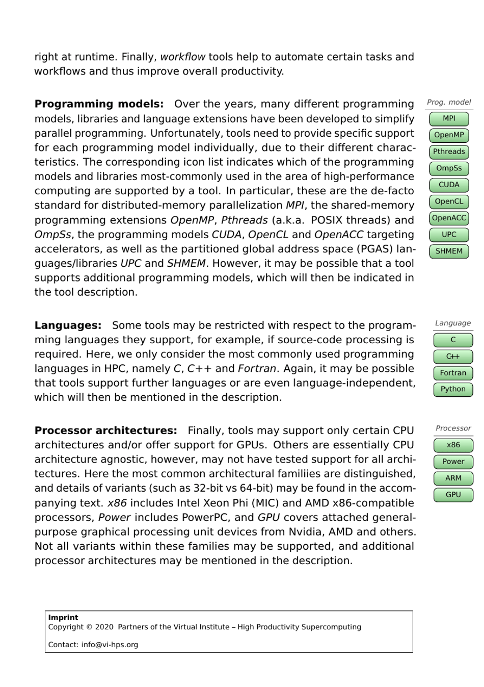 Tools Guide - Virtual Institute - High Productivity Supercomputing, Page 3