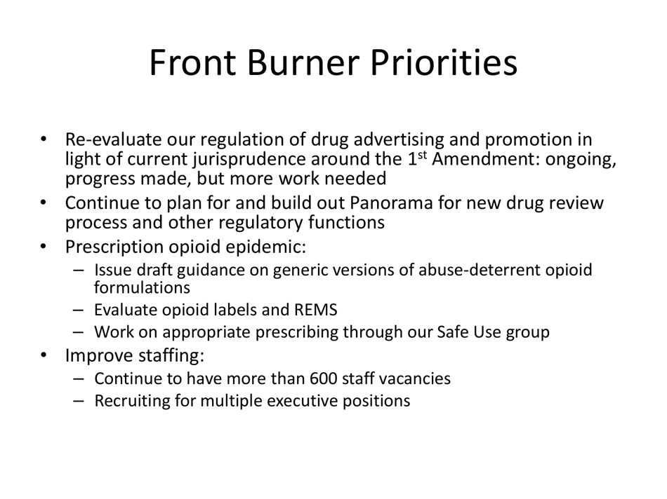CDER Priorities: Initiatives and Innovation - Janet Woodcock M.d. Director, CDER, Fda, Page 10