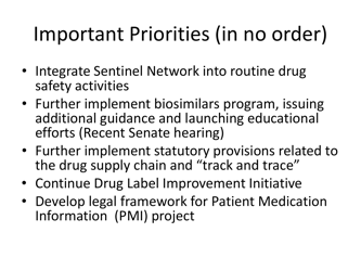 CDER Priorities: Initiatives and Innovation - Janet Woodcock M.d. Director, CDER, Fda, Page 11