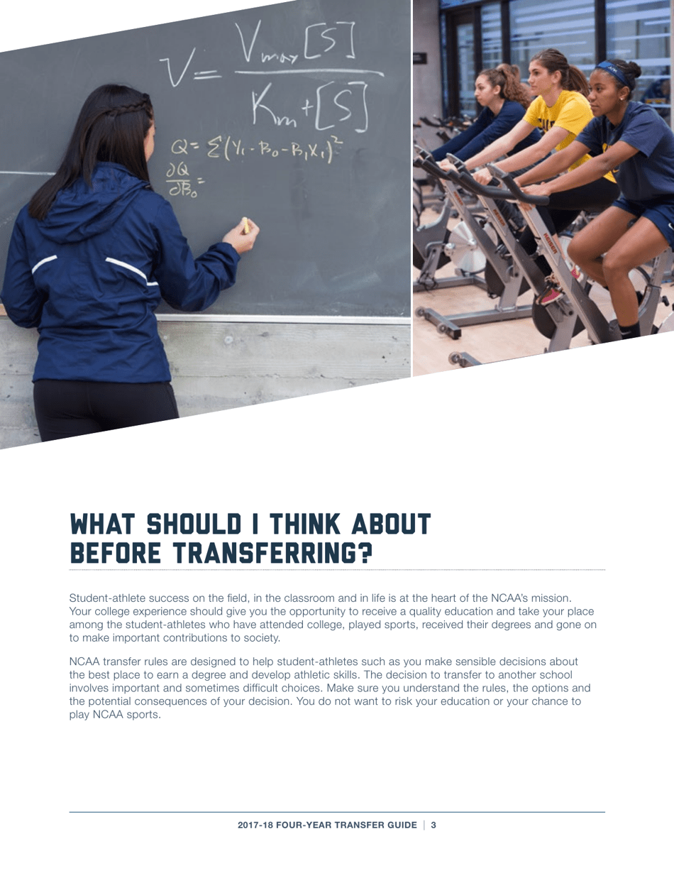2017-18 Guide for Four-Year Transfers for Student-Athletes at Four-Year Colleges - Ncaa, Page 3