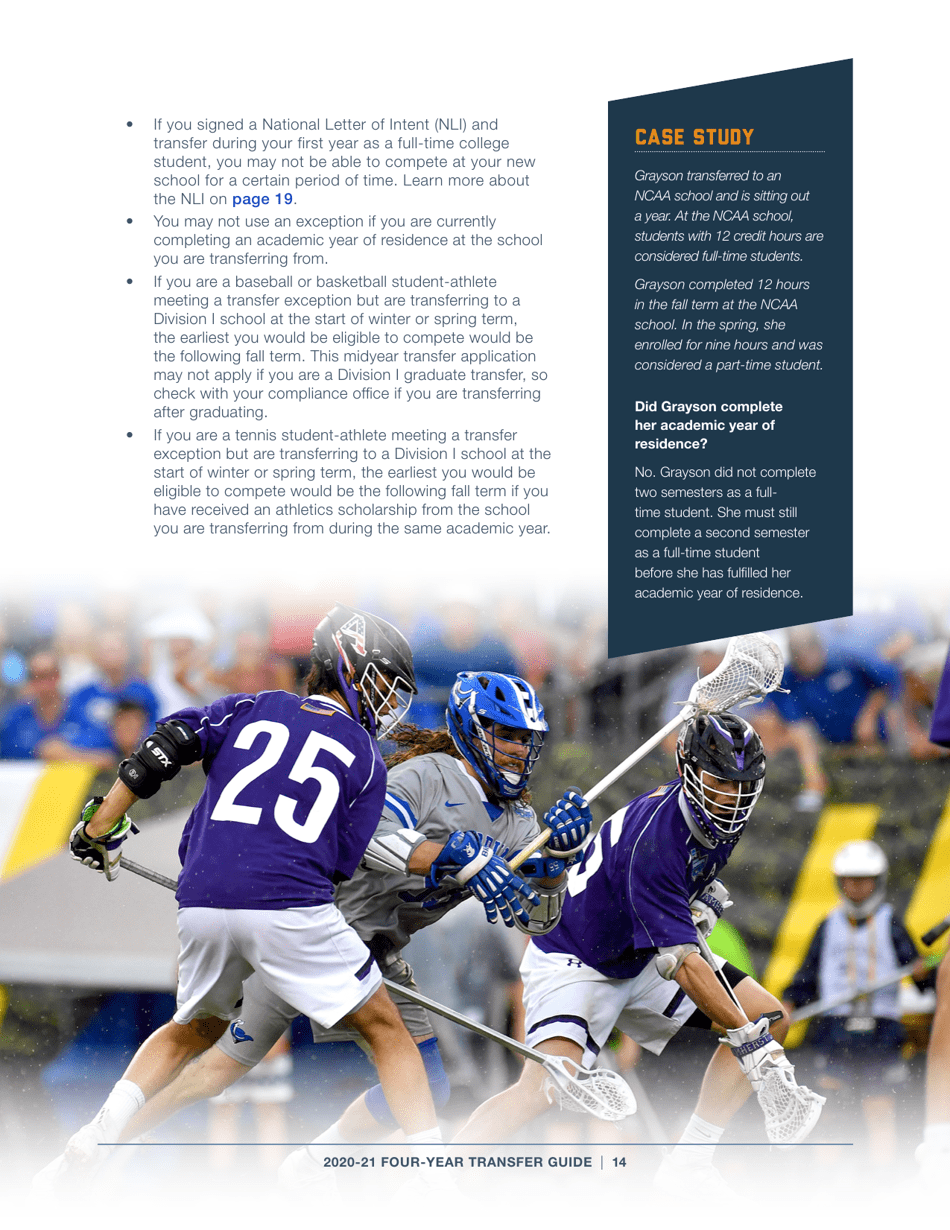 2020-21 Guide for Four-Year Transfers for Student-Athletes at Four-Year Colleges - Ncaa, Page 14