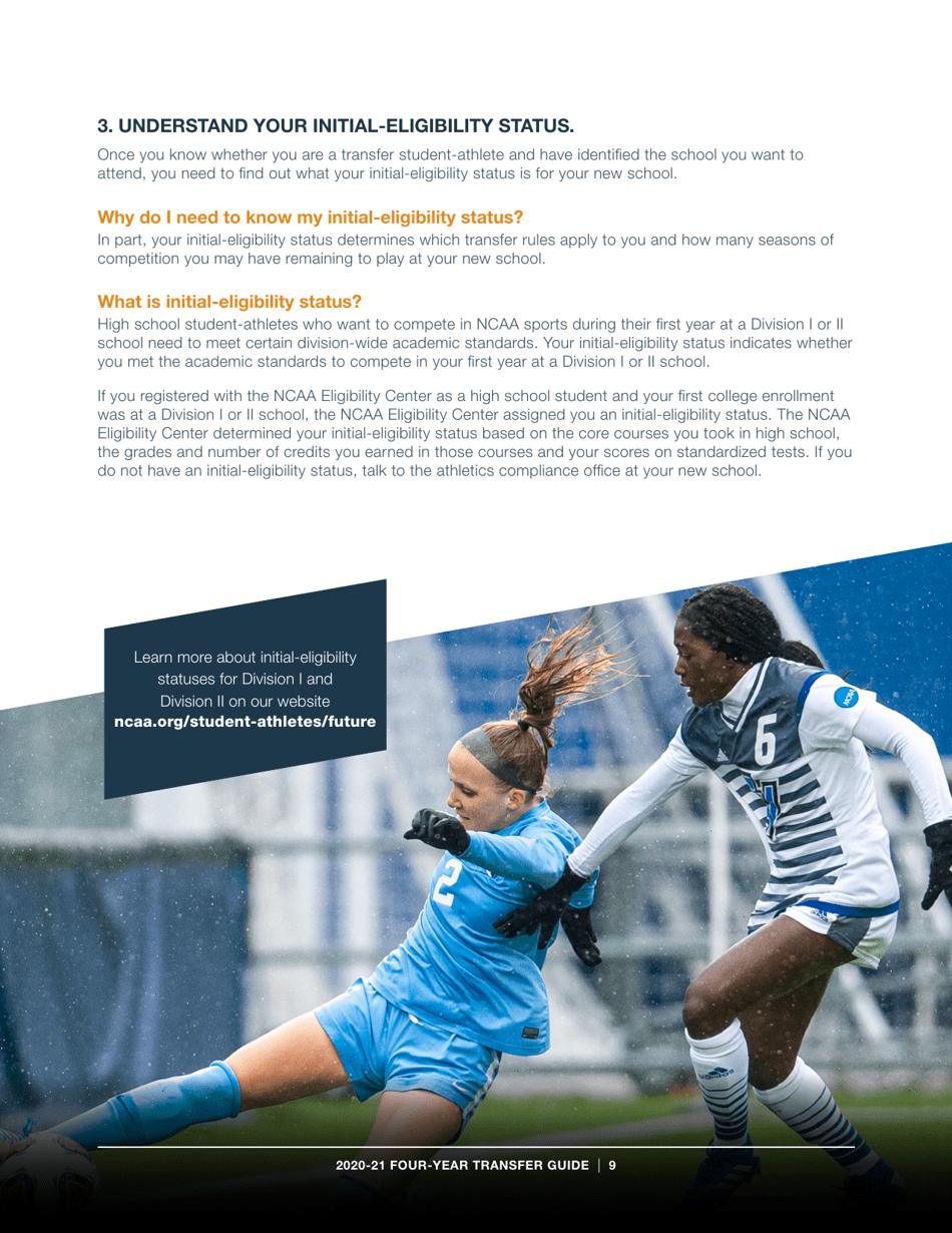 2020-21 Guide for Four-Year Transfers for Student-Athletes at Four-Year Colleges - Ncaa, Page 9