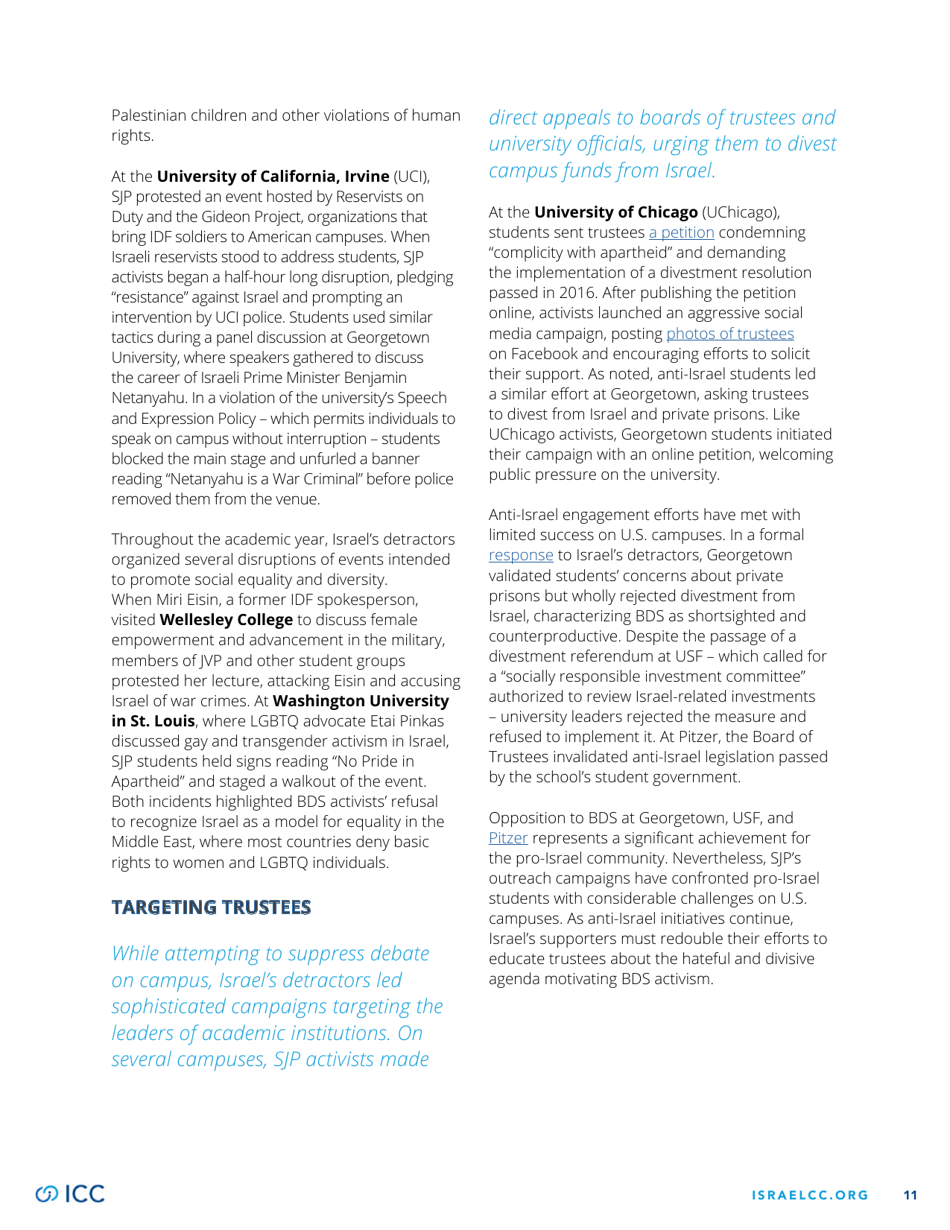 2016-2017 Year End Report - Israel on Campus Coalition, Page 11