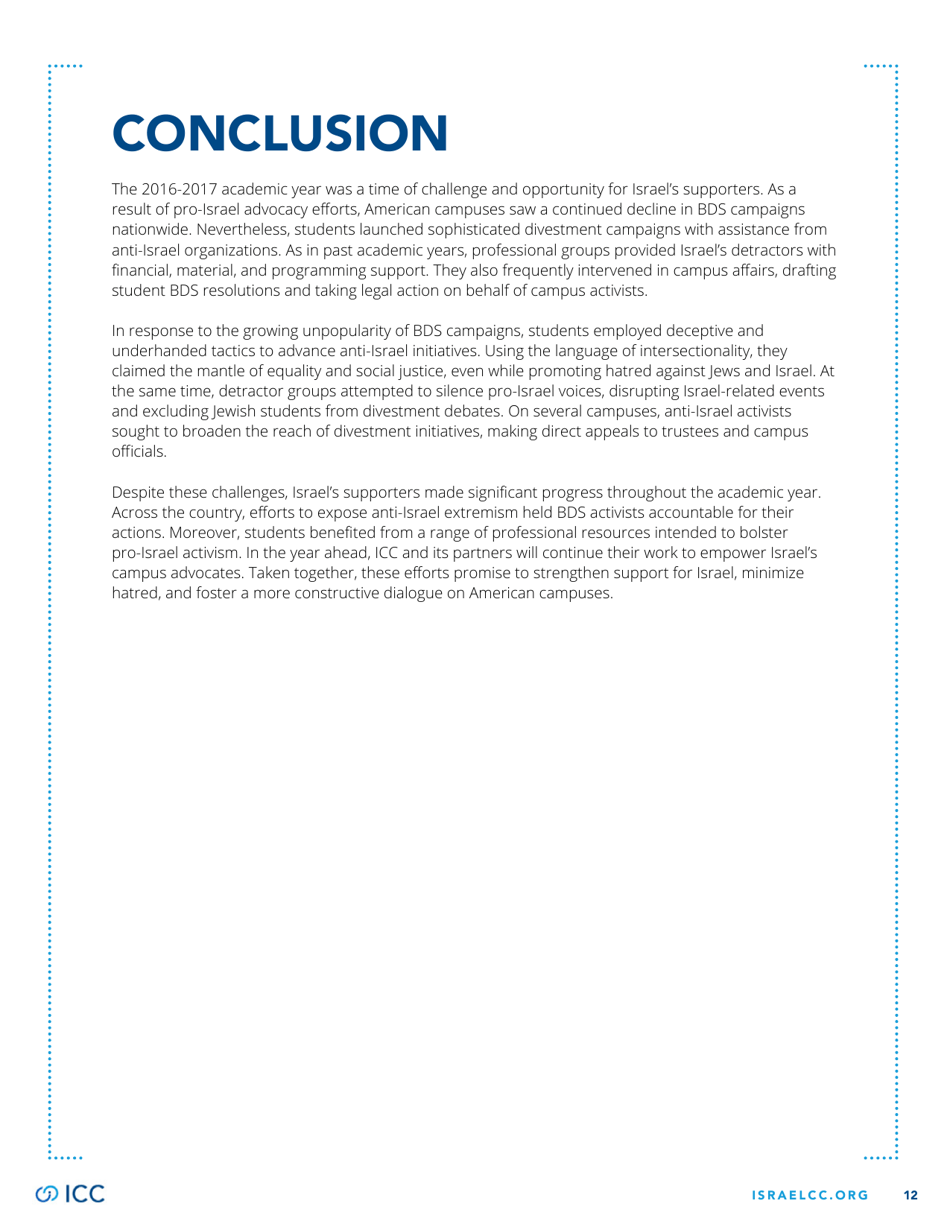 2016-2017 Year End Report - Israel on Campus Coalition, Page 12