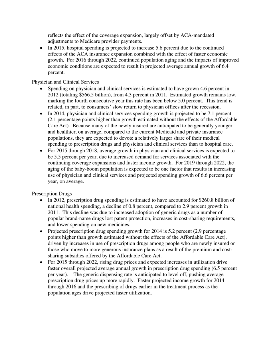 National Health Expenditure Projections 2012-2022, Page 3