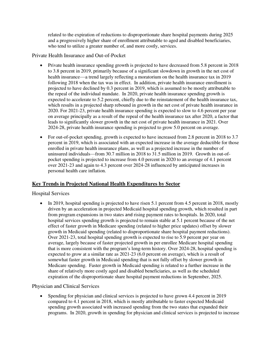 National Health Expenditure Projections 2019-2028, Page 3