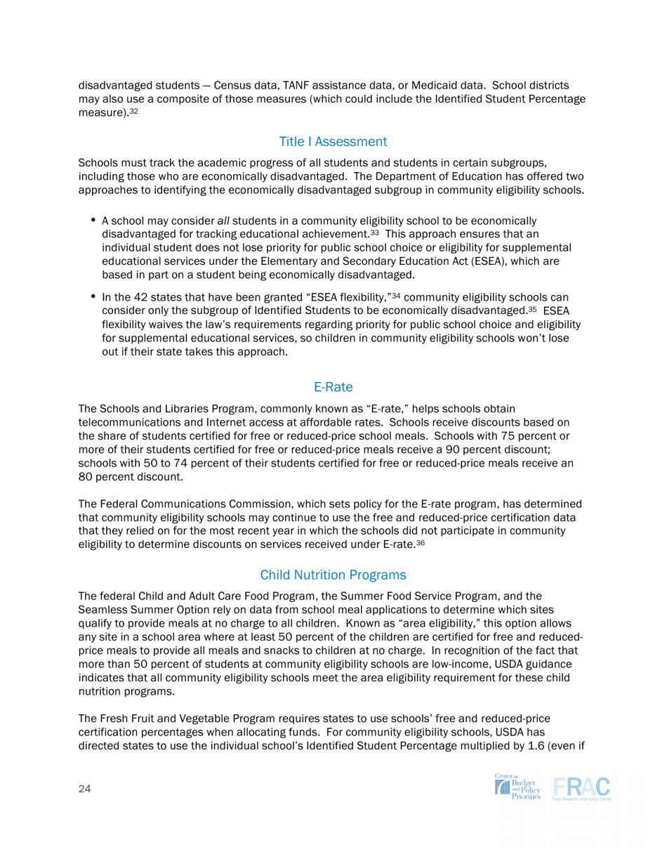 Community Eligibility: Making High-Poverty Schools Hunger Free - Frac, Page 24