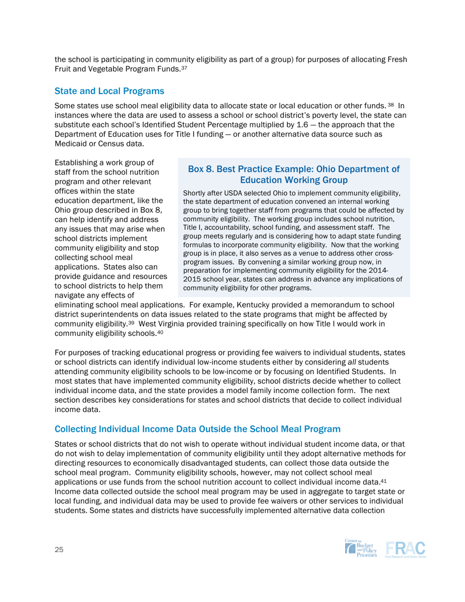 Community Eligibility: Making High-Poverty Schools Hunger Free - Frac, Page 25