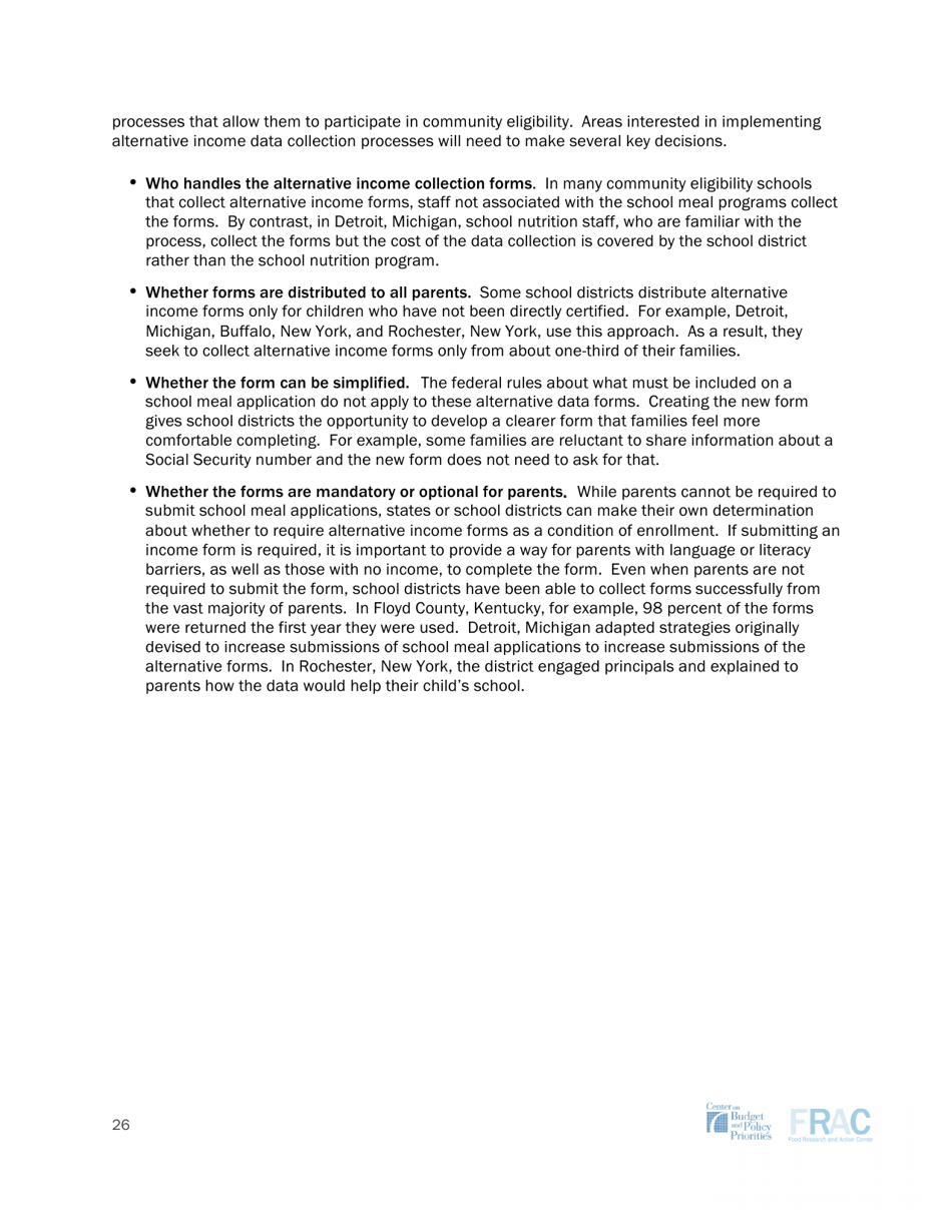 Community Eligibility: Making High-Poverty Schools Hunger Free - Frac, Page 26
