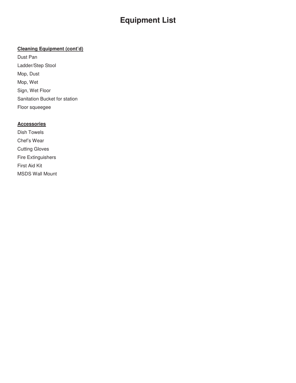 Equipment List Culinary Arts - Arizona, Page 7