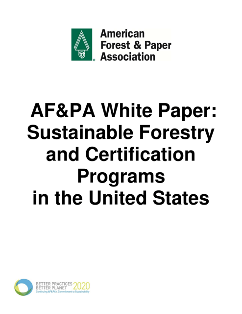Sustainable Forestry and Certification Programs in the United States