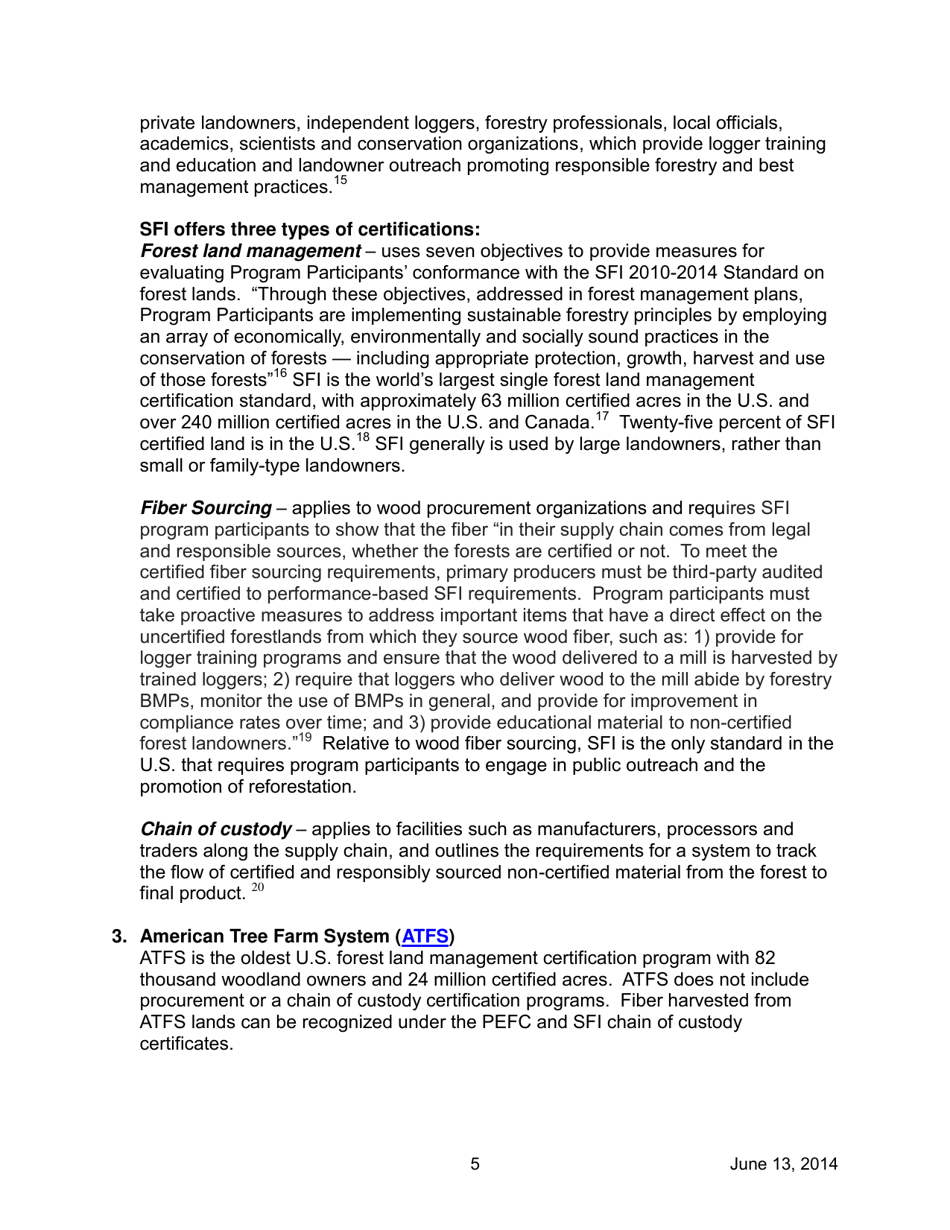 AFpa White Paper: Sustainable Forestry and Certification Programs in the United States, Page 8