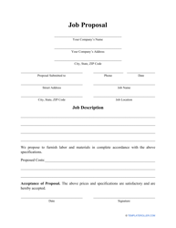 Document preview: Job Proposal Template