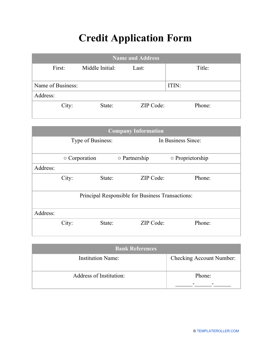Credit Application Form Download Printable PDF  Templateroller Throughout credit application and agreement template