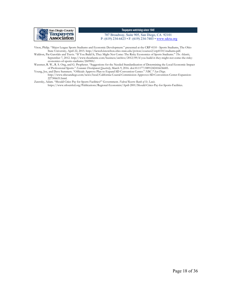 City of San Diego Proposition C: the Chargers San Diego Integrated Convention Center Expansion / Stadium and Tourism Initiative - San Diego County, California, Page 18