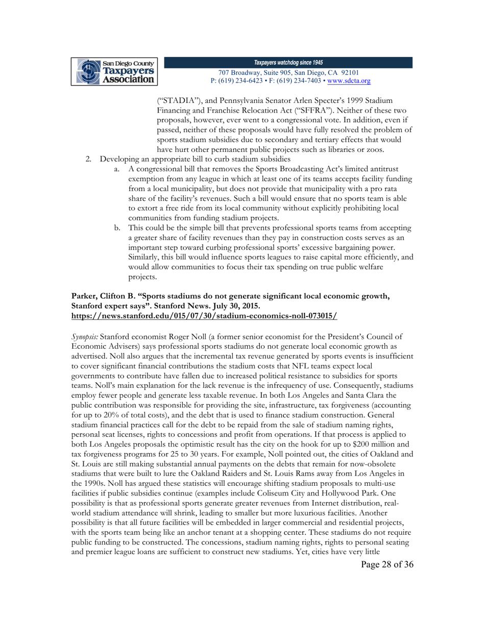 City of San Diego Proposition C: the Chargers San Diego Integrated Convention Center Expansion / Stadium and Tourism Initiative - San Diego County, California, Page 28