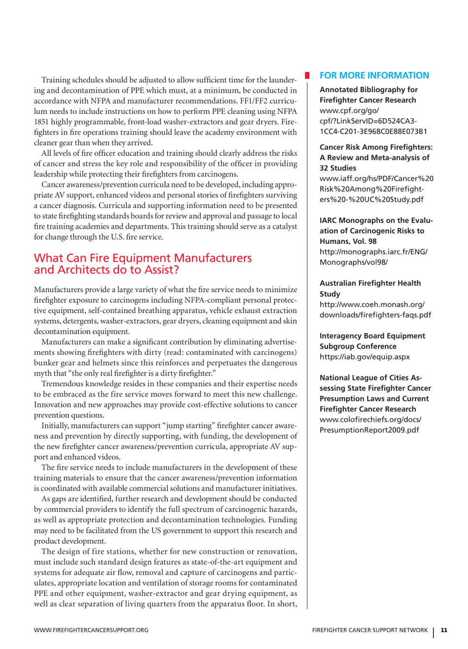 Taking Action Against Cancer in the Fire Service - Fcsn, Page 11