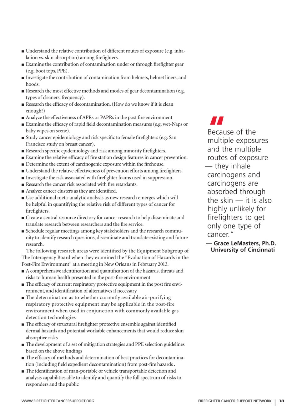 Taking Action Against Cancer in the Fire Service - Fcsn, Page 13