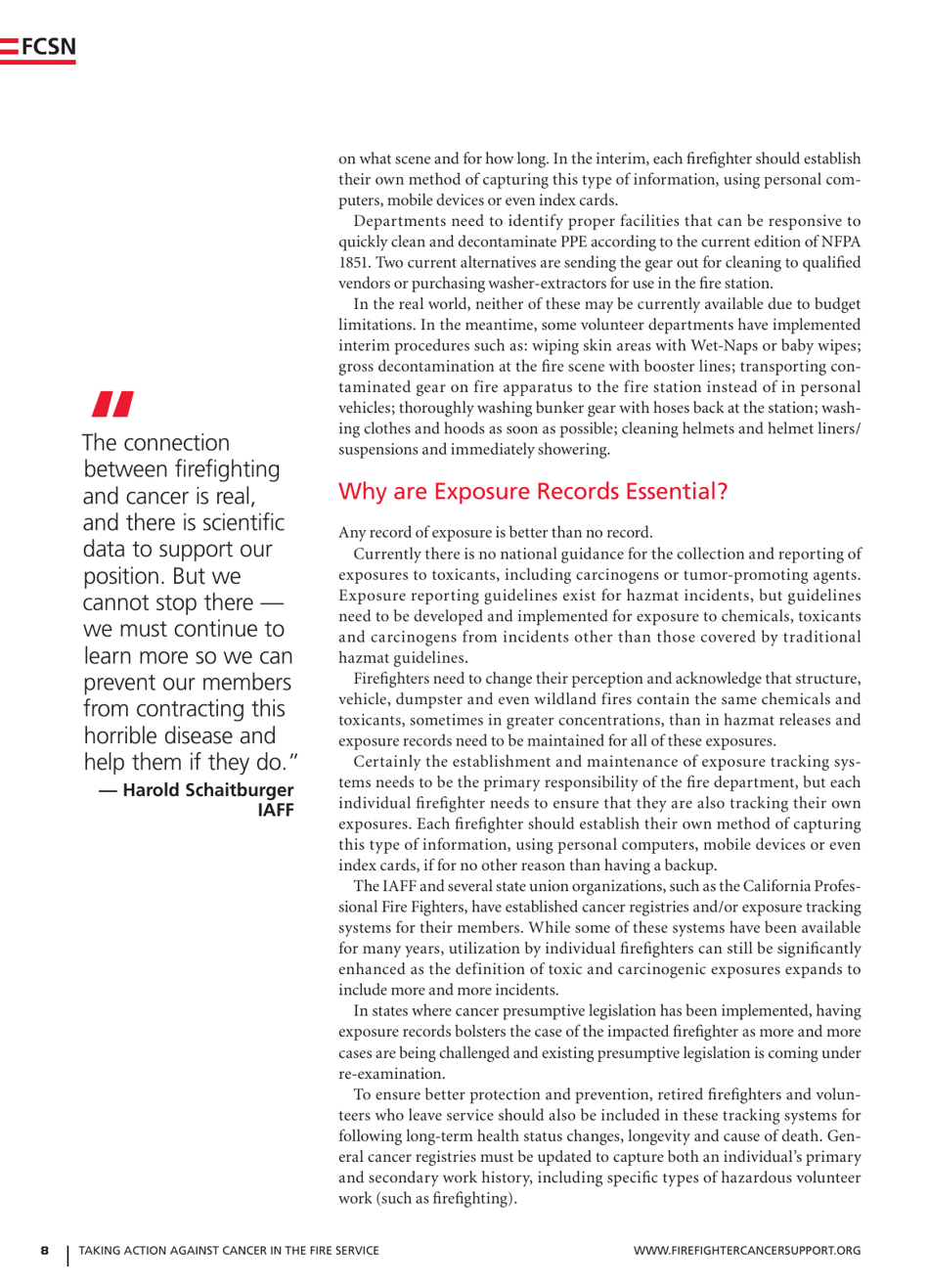 Taking Action Against Cancer in the Fire Service - Fcsn, Page 8