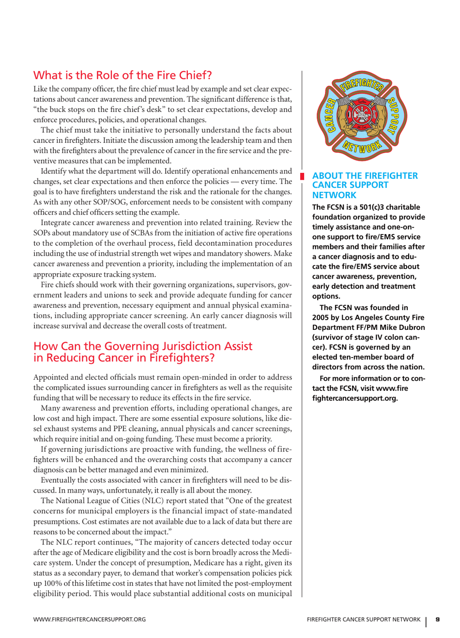 Taking Action Against Cancer in the Fire Service - Fcsn, Page 9