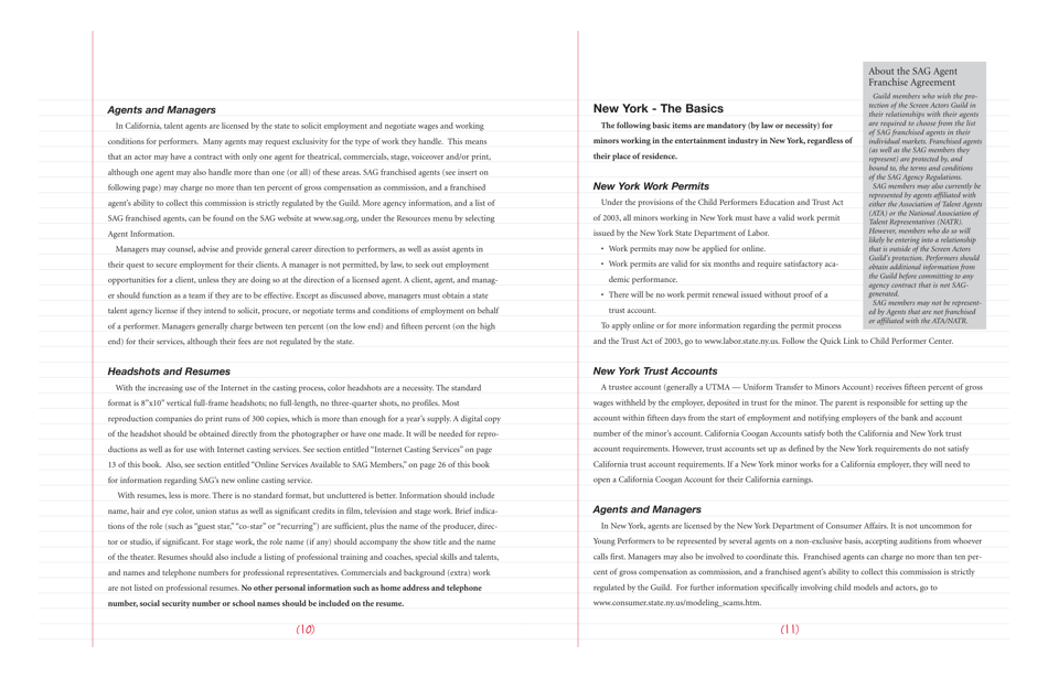 Young Performers Handbook - Carson-Adler Agency, Page 13