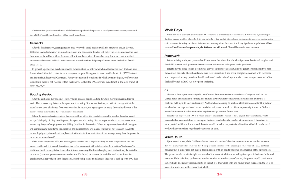 Young Performers Handbook - Carson-Adler Agency, Page 17