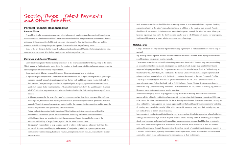 Young Performers Handbook - Carson-Adler Agency, Page 25