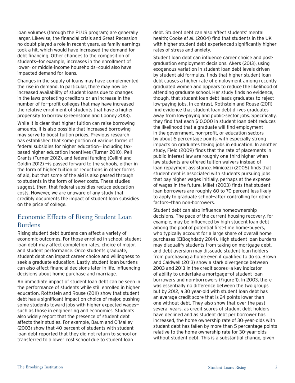 Student Loans Rising: an Overview of Causes, Consequences, and Policy Options - Brookings Institution, Page 4