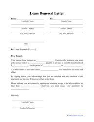 Document preview: Lease Renewal Letter Template