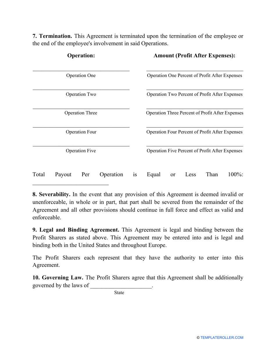 Profit-Sharing Agreement Template, Page 2