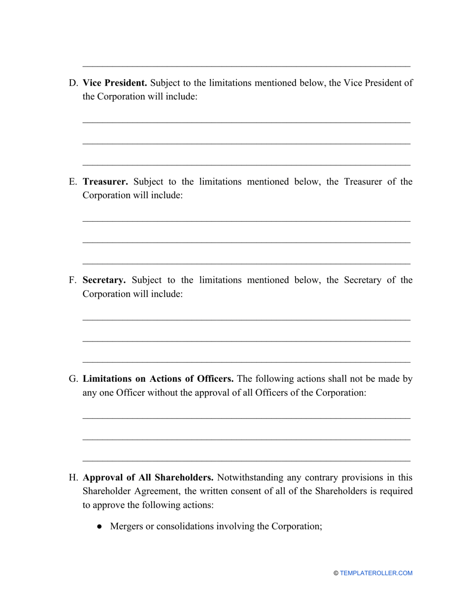 Shareholder Agreement Template, Page 3