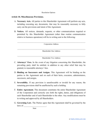 Shareholder Agreement Template, Page 8