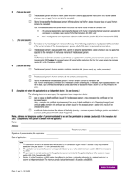 Form 1 &quot;Application for a Permission to Cremate&quot; - Queensland, Australia, Page 2